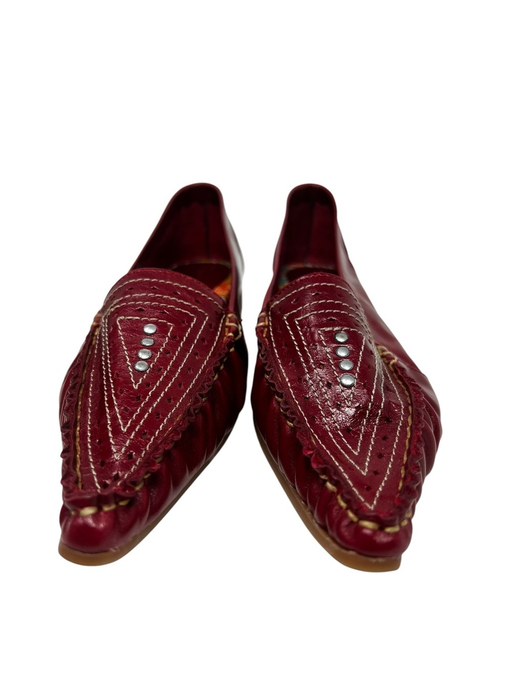 Jeffrey Campbell Red Leather Moccasin Flats - Picture 3 of 9
